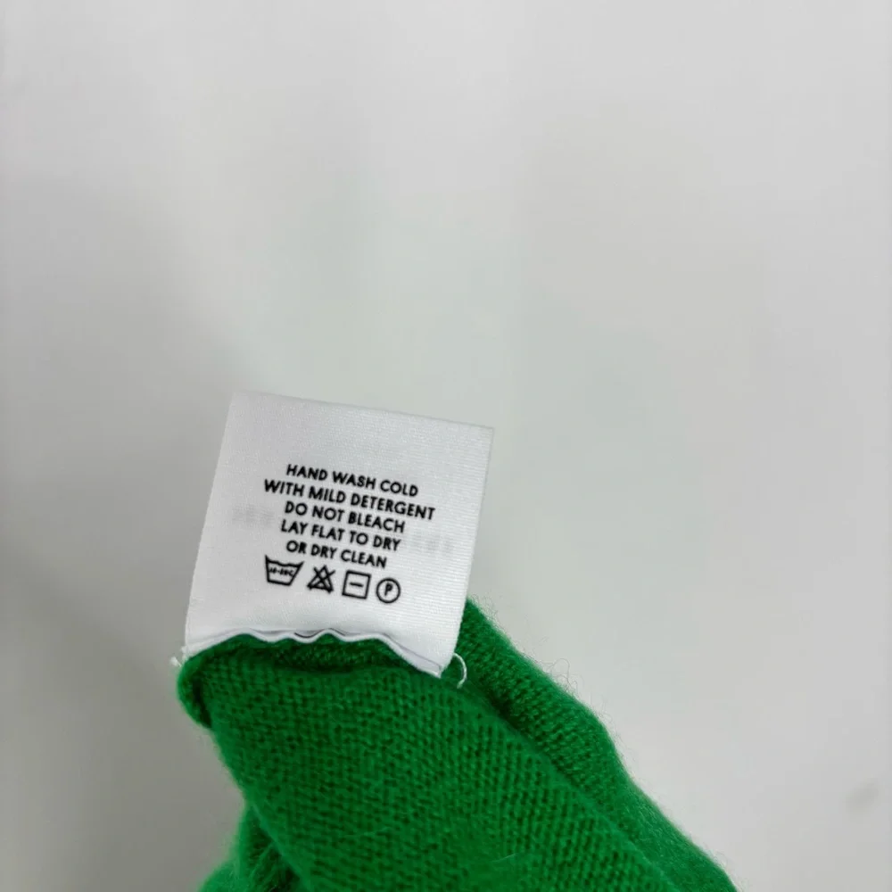 Lingua Franca Jacquard-Knit 100% Cashmere Midi Skirt – Green, Size Small New